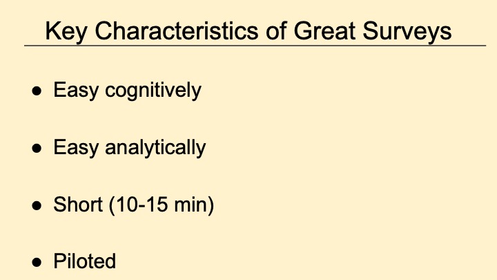 Key Characteristics of Great Surveys