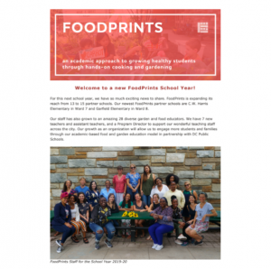 FoodPrints Quarterly Update